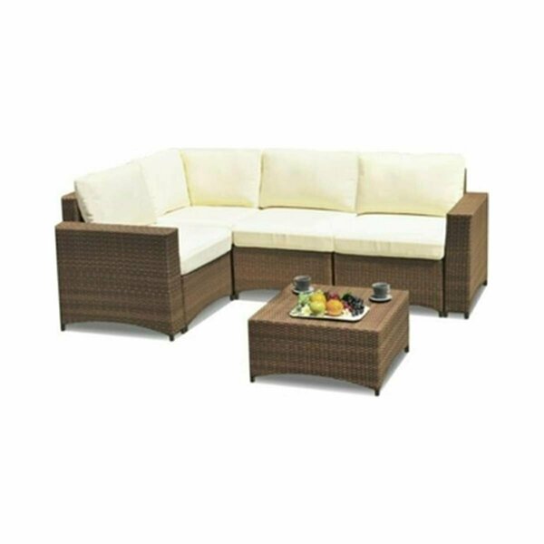 W Unlimited Studio Shine Collection Modular Outdoor Wicker Sectional Conversation Set SW1841SET5SEC